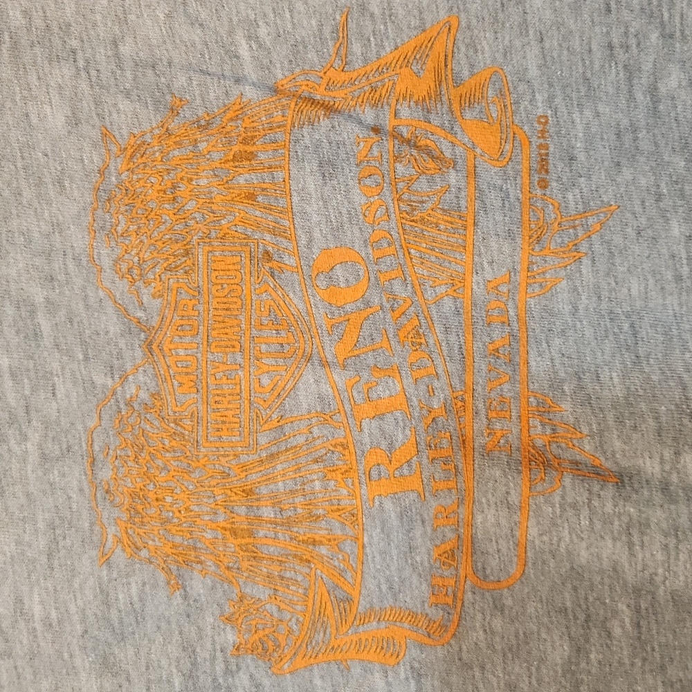 Harley Davidson Motorcycle Reno Nevada V-neck Tee Shirt - Picture 4 of 4
